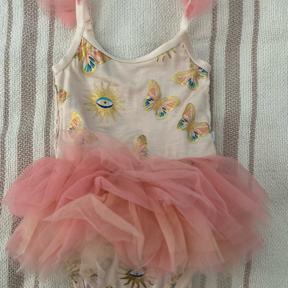 Posh Peanut Evil eye pink tulle dress 6-12